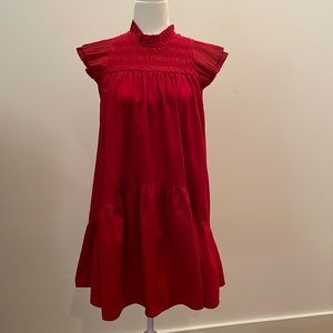 Love the Label Red Poppy Cotton Poplin Mini Dress Size Small
